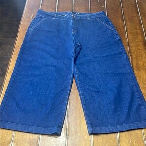 Karen Millen Blue Flare Jeans with Mid-Calf Length